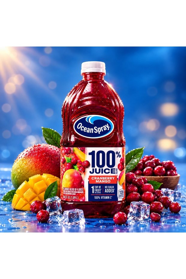 عصير التوت البري والمانجا بدون سكر مضاف CRANBERRY MANGO
