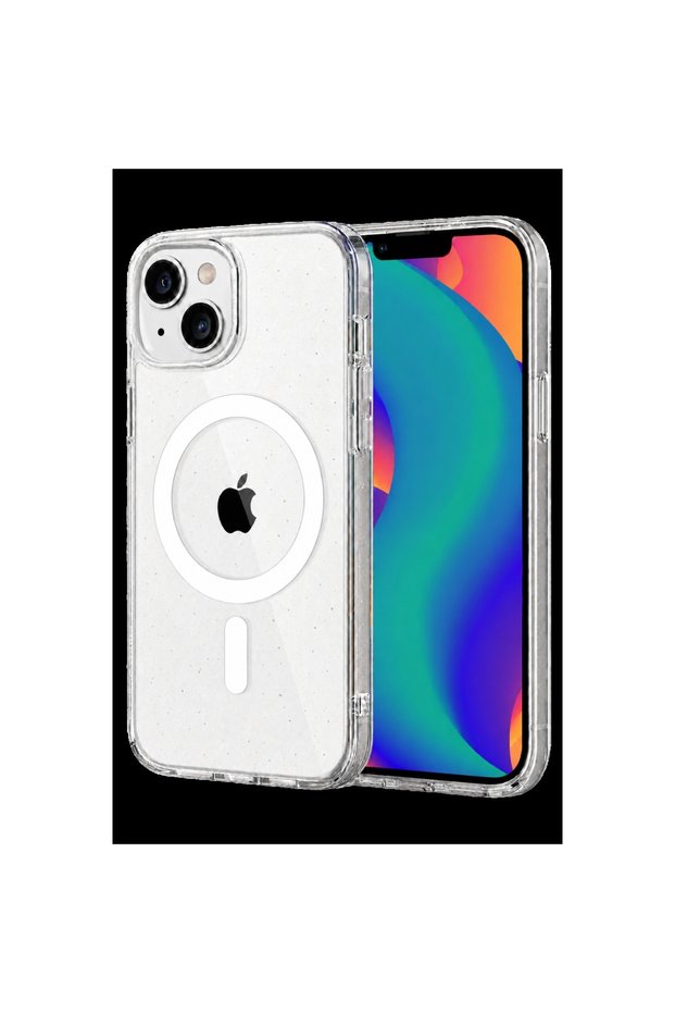 Apple iphone 15 combo glitter magsafe case - transparent