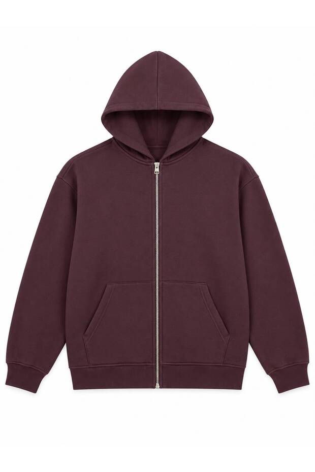 Unisex hooded zip-up sweatshirt