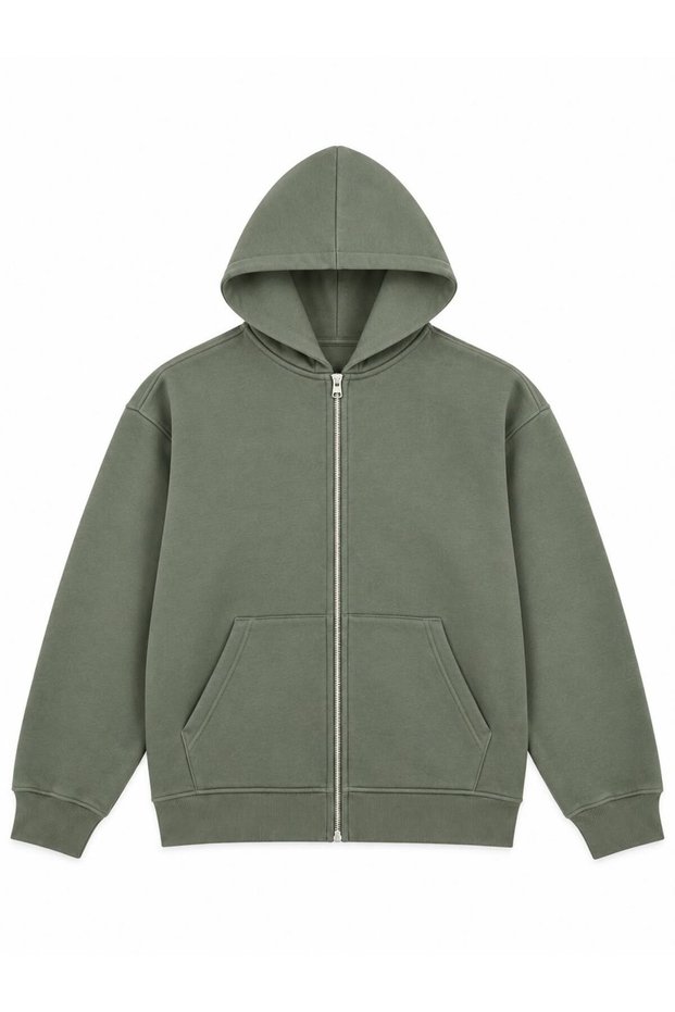 Unisex hooded zip-up sweatshirt