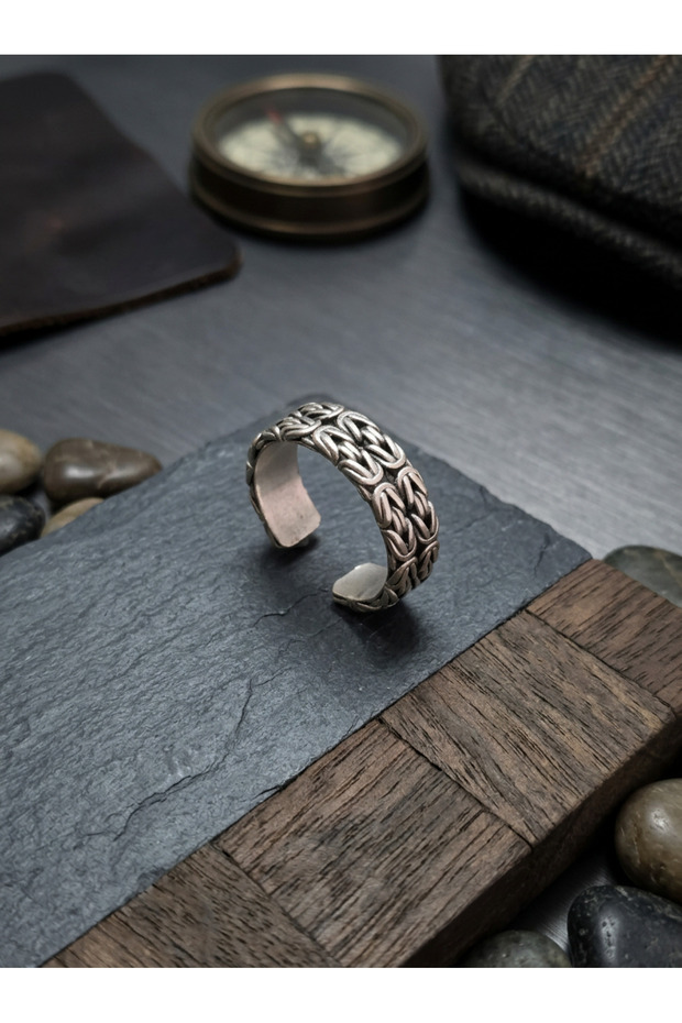 Adjustable Celtic Braid Knit Chain-Pattern Ring—Open Ring That Fits Any Finger