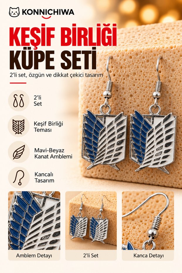 Attack on Titan Survey Corps Wings of Freedom Earring Set (Set of 2) SPREAD YOUR WINGS, EMBRACE YOUR FREEDOM! ⚔️