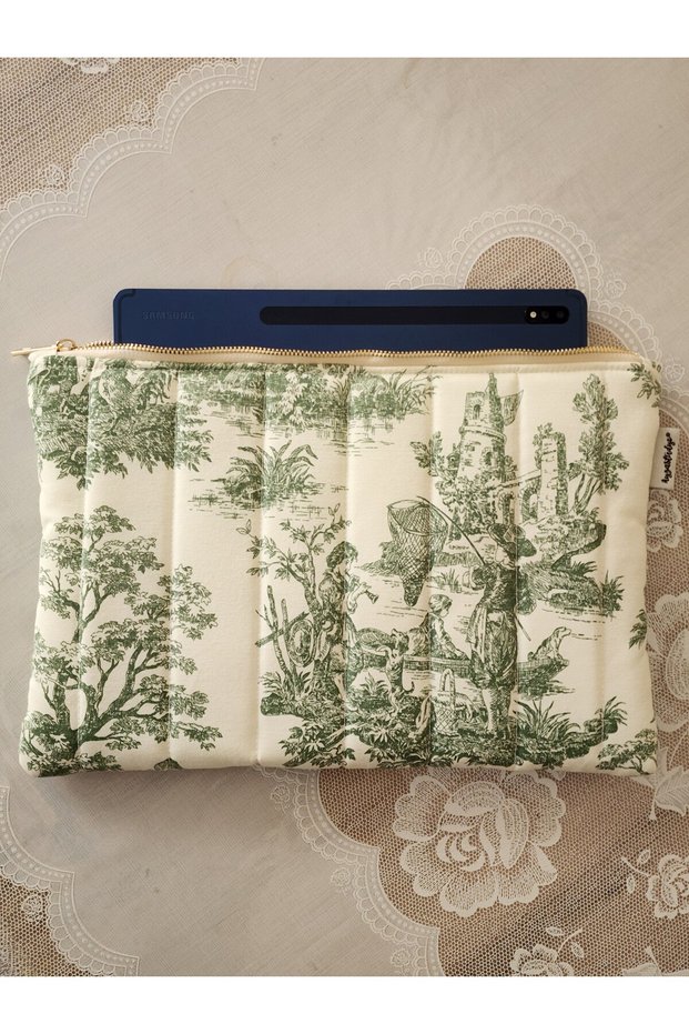 13-14-Inch Water-Repellent Laptop & Tablet iPad Case, Compatible with MacBook Air and Pro - Old Times Green (34x25 cm)