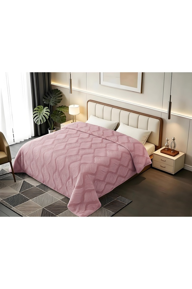 Wavy Raschel Embossed Blanket 220X240cm - 100% Polyester