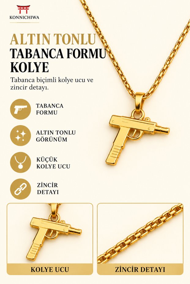 Uzi Gamer Accessory Necklace Stainless Steel Necklace Unisex Accessory Vintage Steel Necklace