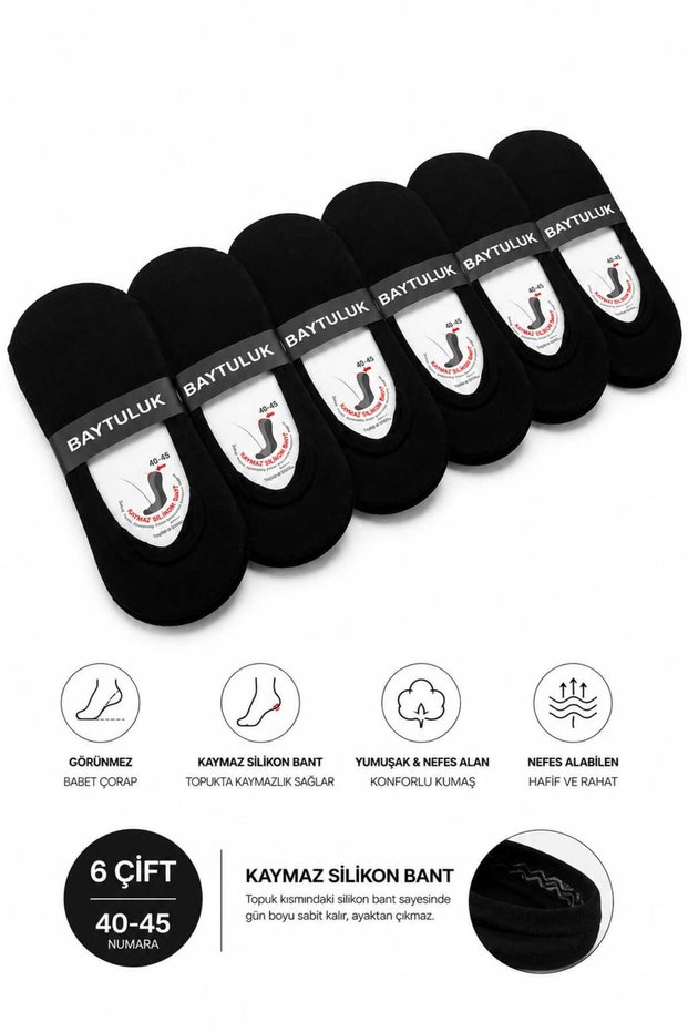 Pack of 6 Black Men's Socks
