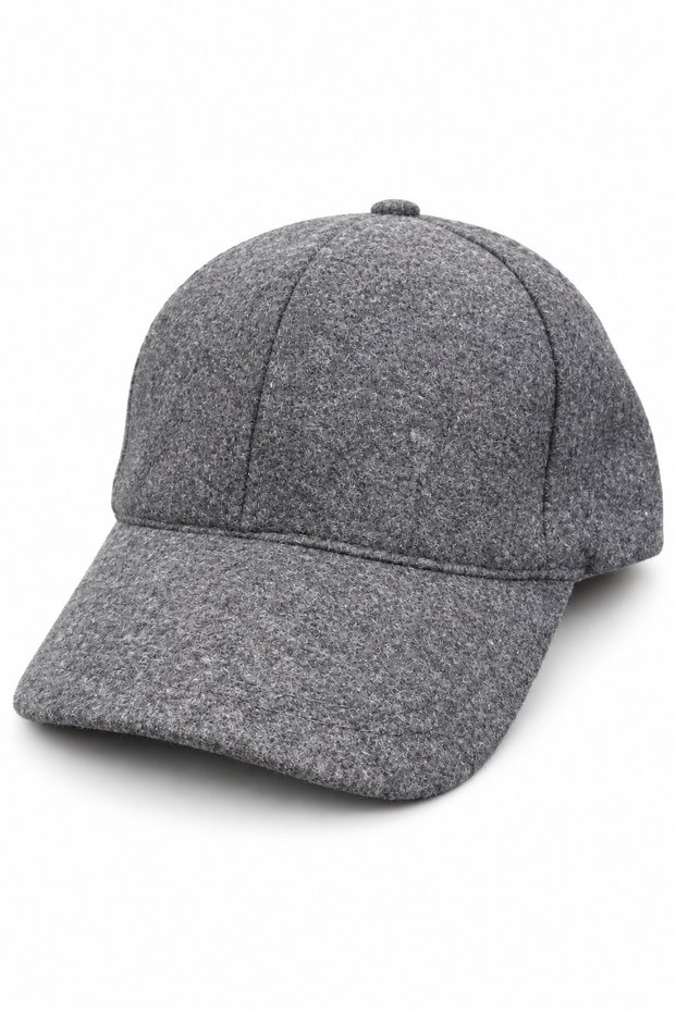 Men's Winter Melton Baseball Cap, Adjustable with Velcro