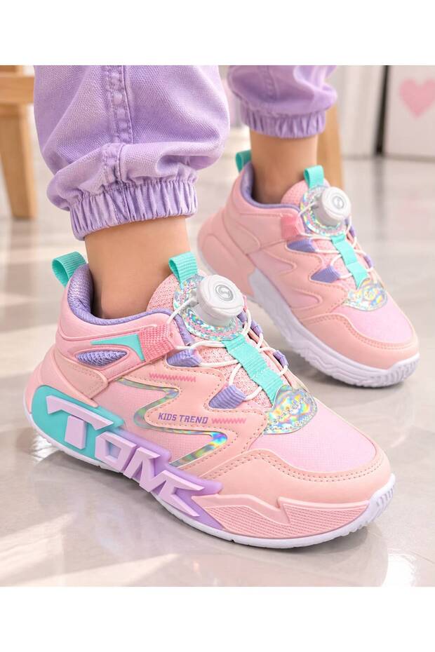 GIRLS' MECHANICAL LIGHTWEIGHT SOLE SNEAKERS