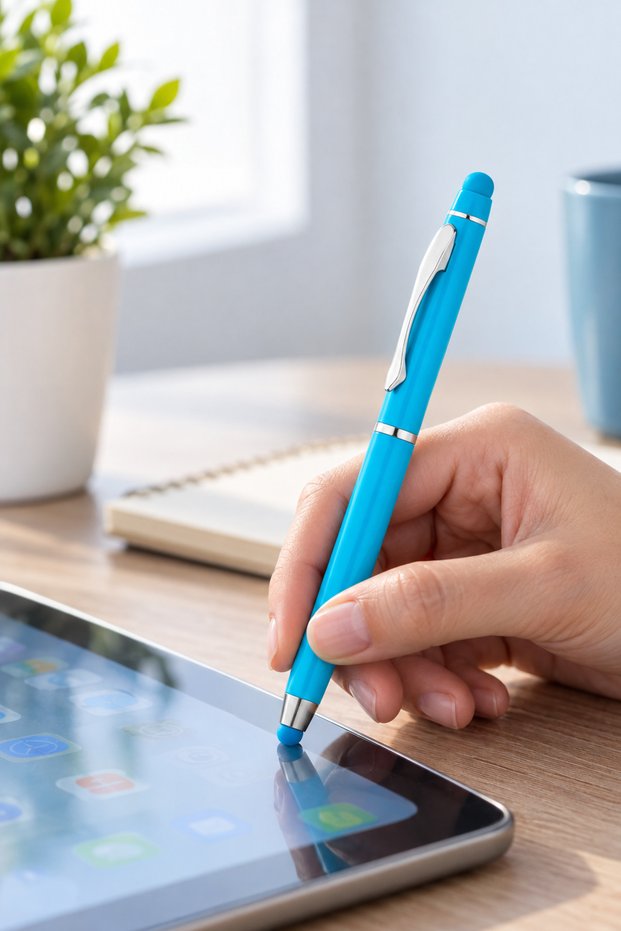 1 Touchscreen Metal Pen – Turquoise, Stylus/Touch Pen-Tip Writing Pen, Stylish Design