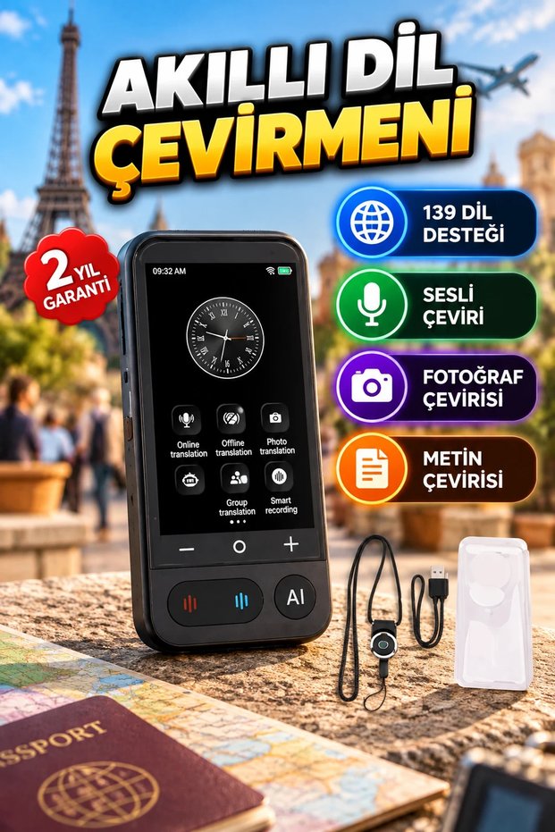139-Language Portable Voice Translation Device – 4.0-Inch IPS Touchscreen, Photo and Text Translation