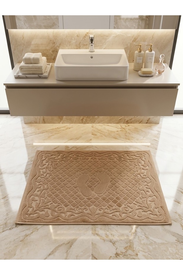 50x70 cm Premium 100% Cotton Jacquard Lace Sink and Bath Floor Towel | Highly Absorbent, Ultra-Comfortable