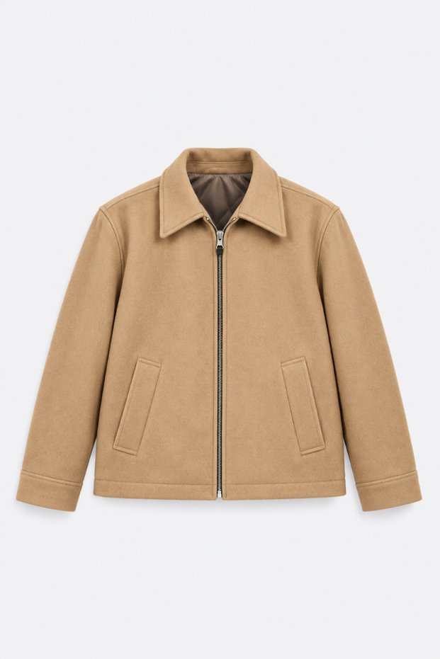 Men's Cashmere-Quilted, Lined, Relaxed-Fit Wool Jacket