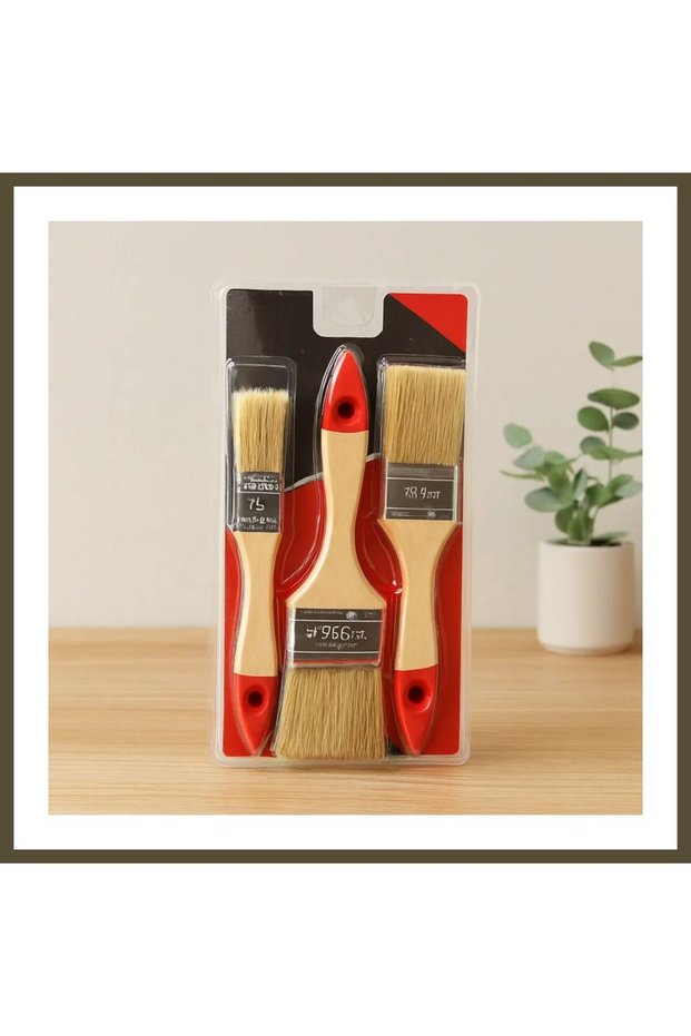 3-Piece Wooden-Strappy Paintbrush Set 25/38/51 mm BX