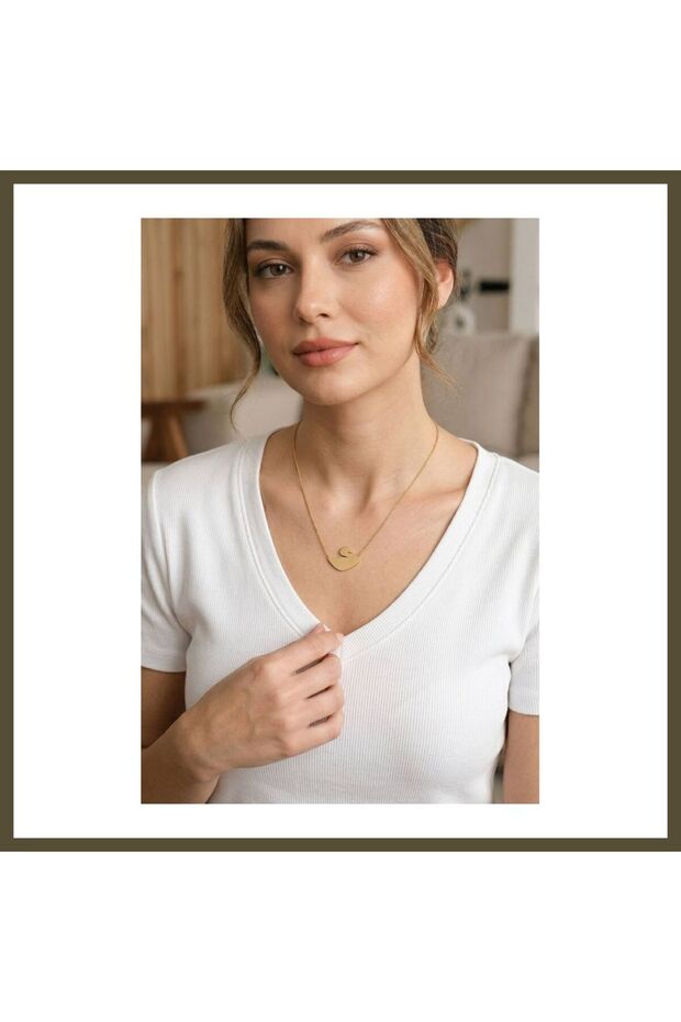 316L Stainless Steel Gold-Colored Swan-Shaped Chain Women's Necklace BX
