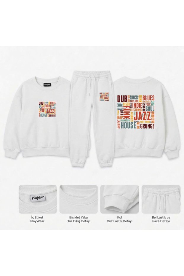 Team Sweatshirt - Music Genres v4 - Printed for Girls, Boys, and Kids - Crew Neck