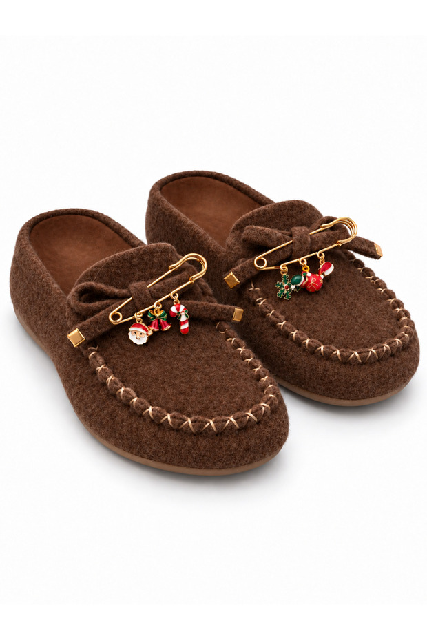 Fancy Felted, Closed-Toe, Stone-Colored, Lightweight, Comfortable Winter Women's Casual House Slippers for Home and Outdoors - Ecru