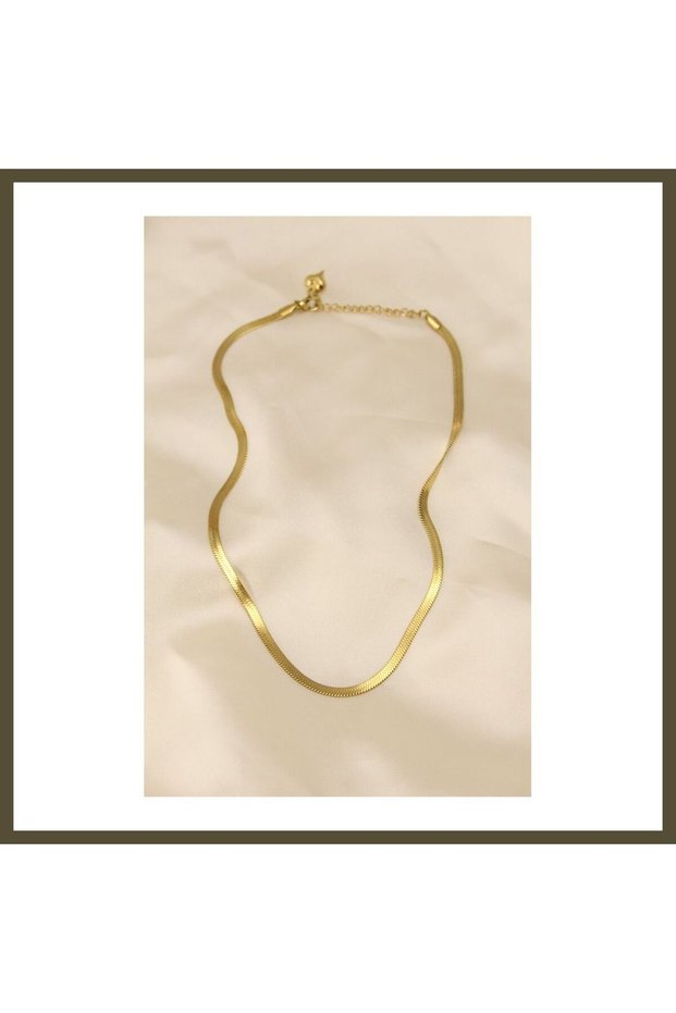 316L Steel Gold-Tone 45 cm Italian Chain-Style Women's Necklace BX