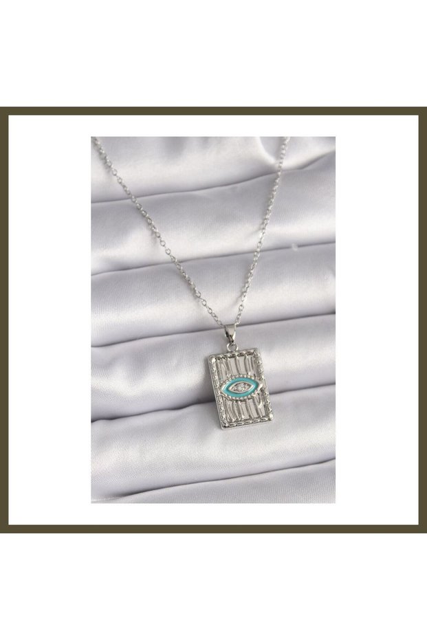316L Stainless Steel Silver-Colored Chain with Engraved Medallion Women's Necklace BX