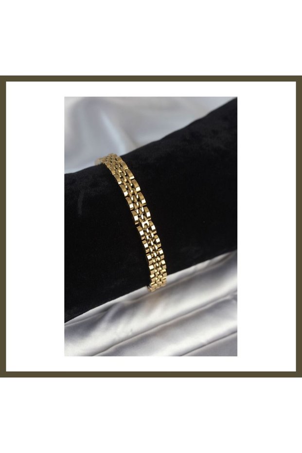 316L Steel, 7 mm Thick, Gold-Colored Men's Bracelet BX