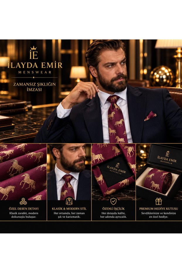 Premium Men's Tie Pocket Square: Specially Woven, Stylish and Modern Design