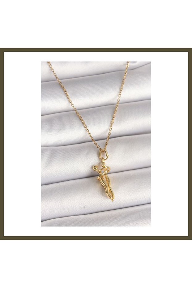 316L Stainless Steel Gold-Colored Chain-Wrapped Women's Necklace BX