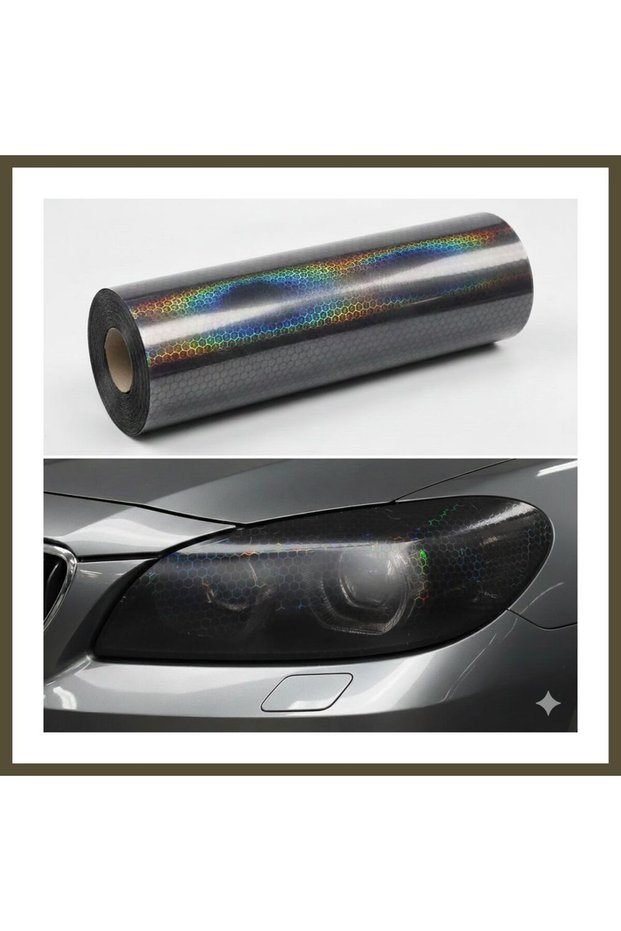 Honeycomb-Patterned 3D Colormatik Headlight Film and Taillight Film, 1 m x 30 cm, Jet Black BX