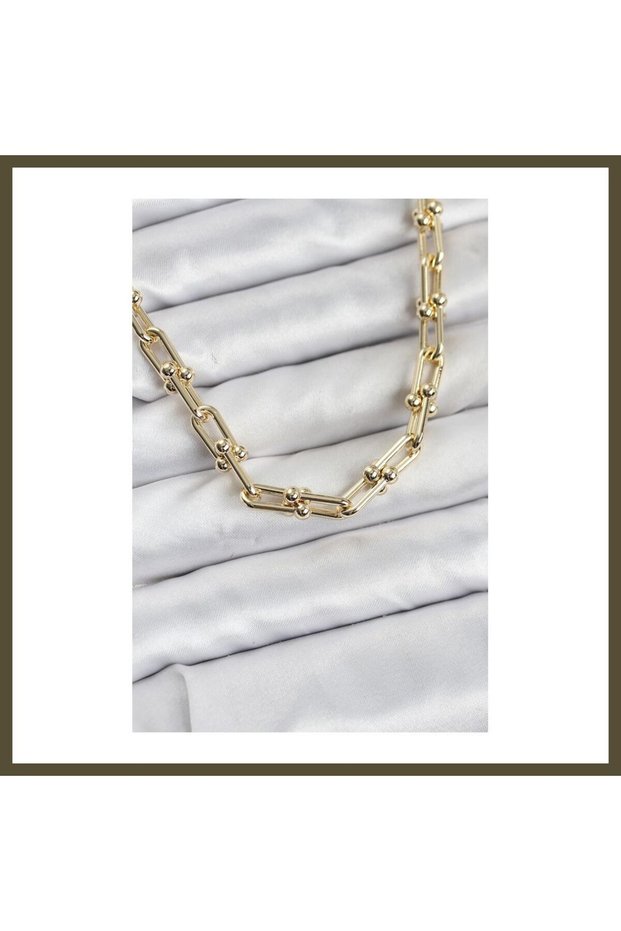 Gold-Toned Tiffany-Style Modal Women's Necklace BX