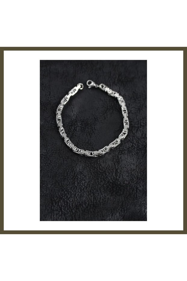 316L Stainless Steel Silver-Colored King Chain Men's Bracelet BX