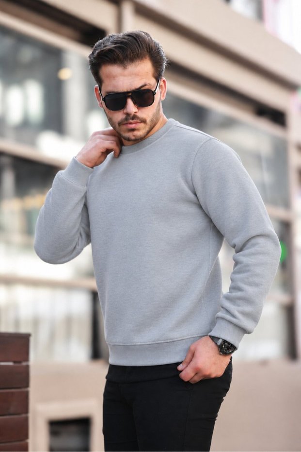 Men's Oversized Three-Ply Compact Cotton Sweatshirt