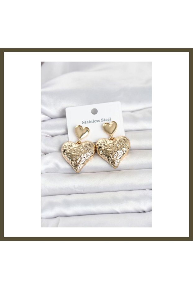 316L Stainless Steel Gold-Colored Women's Earrings Model BX