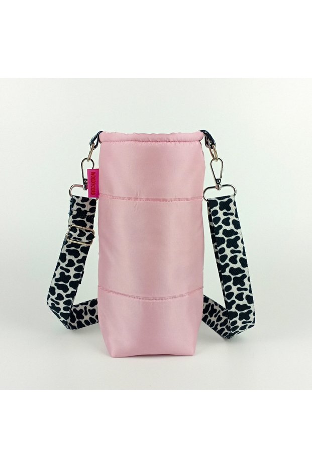 Pink Satin Water Bottle and Thermal Thermos Cover with Fiber Lining