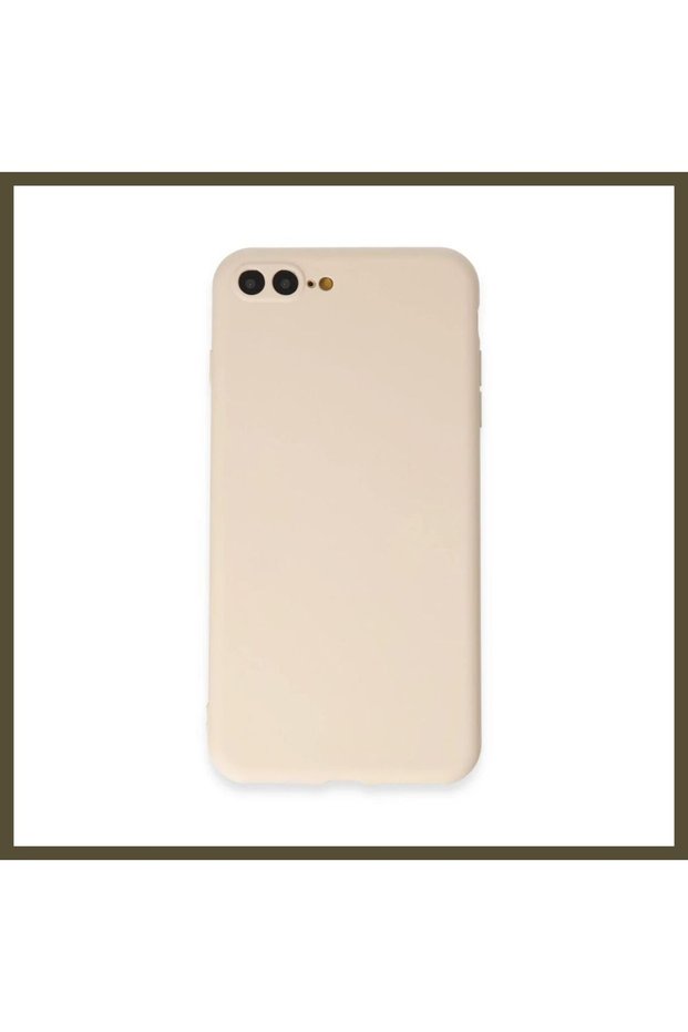 غطاء هاتف iPhone 7 Plus، مصنوع من السيليكون - لون كريمي BX.