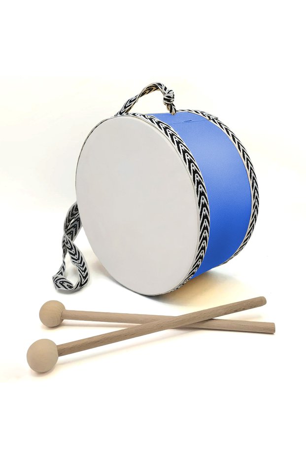 Unprinted Blue Leather Children's Drum (Ages 1–5)