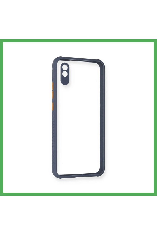 غطاء متوافق مع Redmi 9A من ميامي، سيليكون شفاف - رمادي BEZOSS