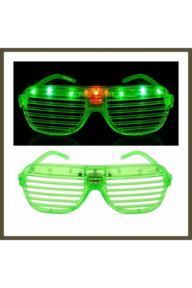 LED-Lit Shutter Party Glasses, Green, Shutter Glasses BX