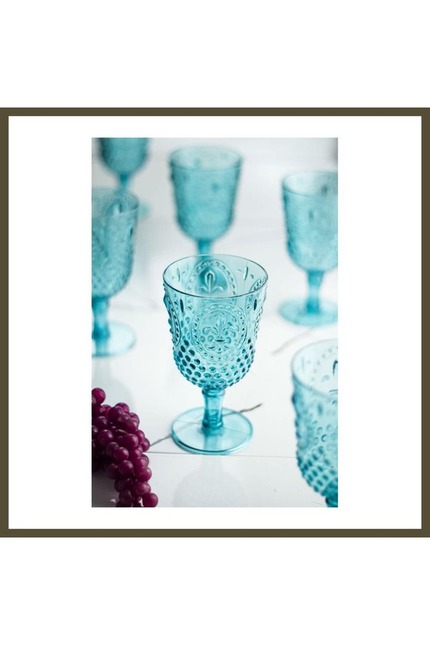 Acrylic Aquamarine Single Glass & Water/Soft Drink/Coffee Side Glass, 450 ml (Not Glass, BX)