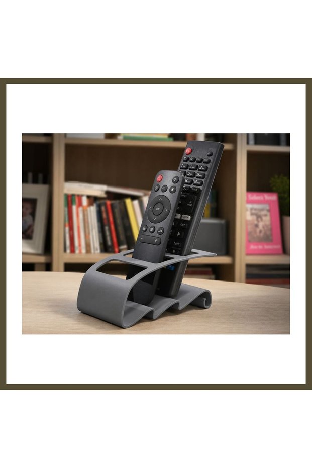 3D-Printed TV Remote Control and Desktop Organizer - Remote Control Organizer Stand - Gray BX
