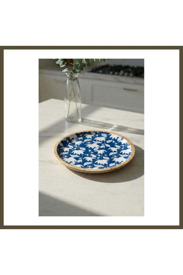 Mango Tree Serving Plate & Presentation Plate, 25 cm, Patterned BX