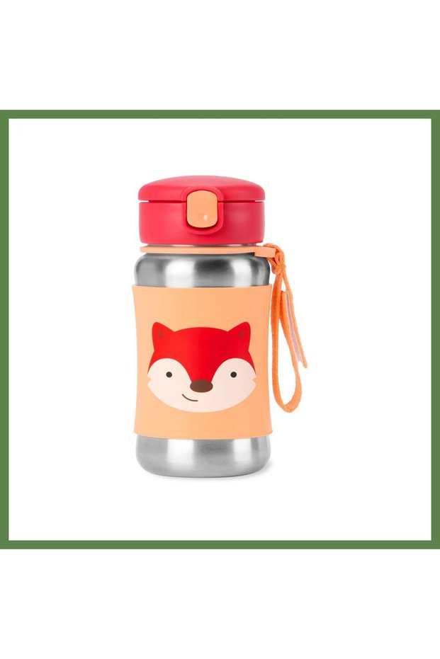 Stainless Steel Water Bottle with Straw, 350 ml, Fox · Color: Fox HB006