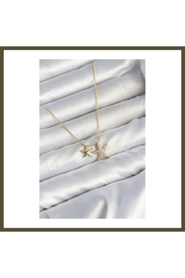 Gold-Toned Minimalist Star-Shaped Women's Necklace BX