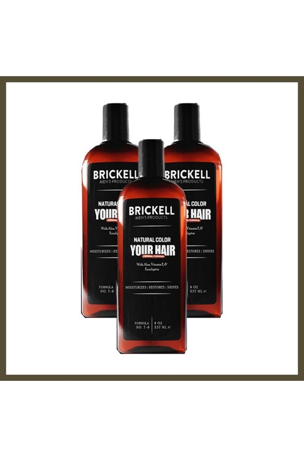 Brickell Men's Anti-Gray Hair and Beard Care Shampoo, 237 ml x 3, BX