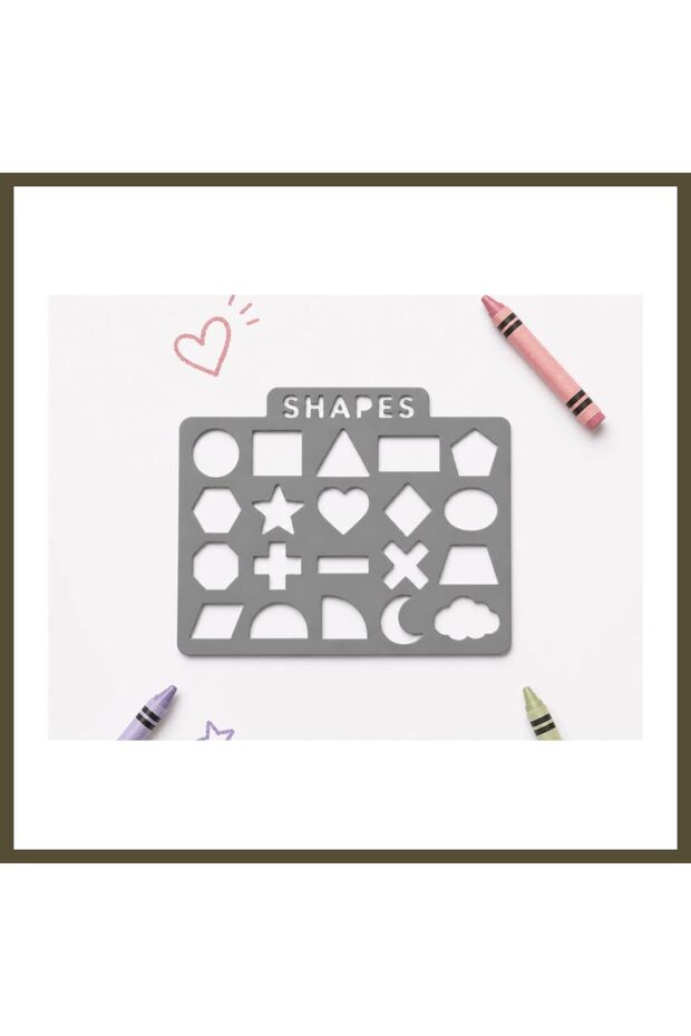 3D Printing Geometric Shapes Drawing Template - 20-Pattern Mold - Gray BX