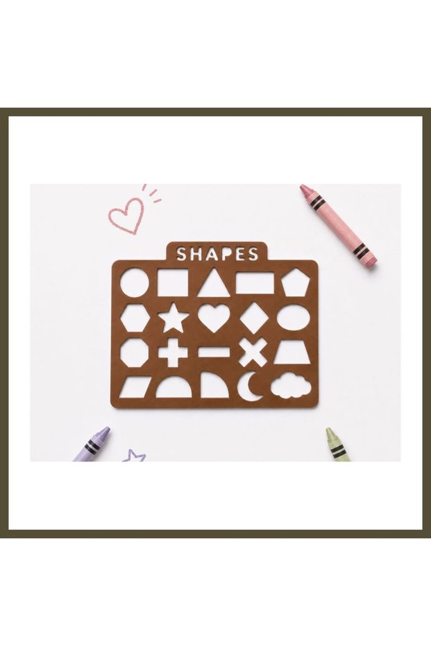 3D Printing Geometric Shapes Drawing Template - 20-Pattern Mold - Brown BX