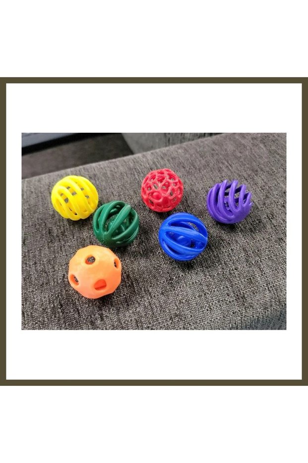 3D-Printed Cat Toy Ball Set: Interactive Cat Ball with Perforated Pattern, Assorted Colors, BX