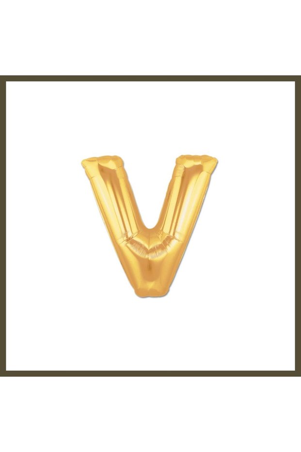 Letter V Foil Balloon, Gold, 40 inches BX