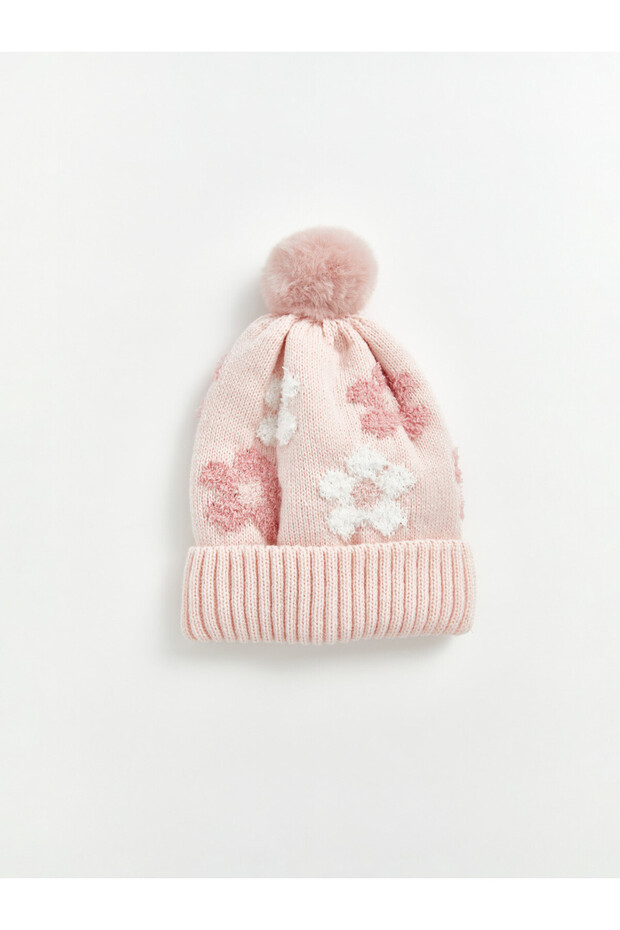 Esvab • Modern & Elegant Flower-Embroidered Baby Girl Beanie