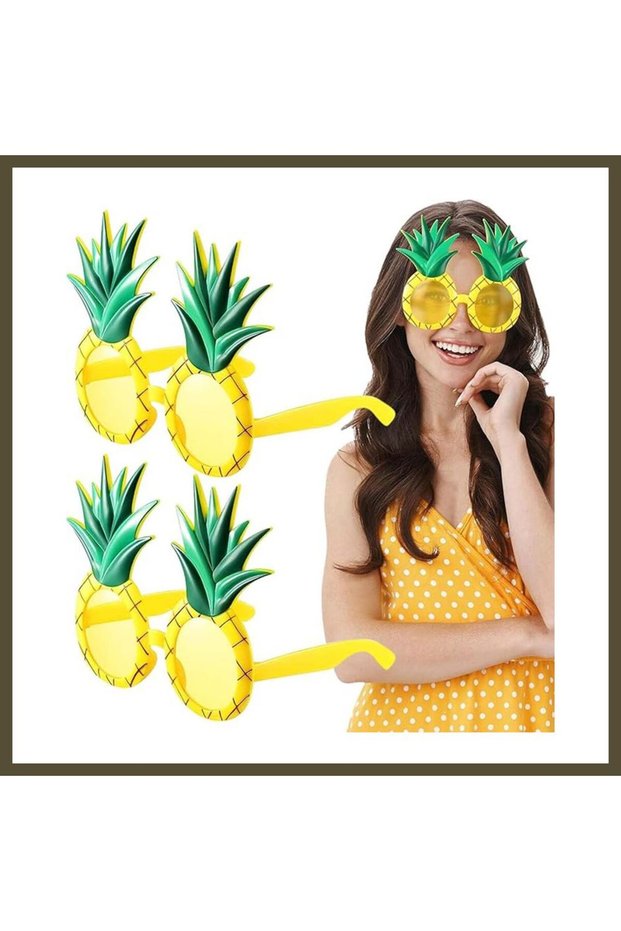 Tropical Hawaii Pineapple-Shaped Party Glasses 9.5 x 14 cm BX