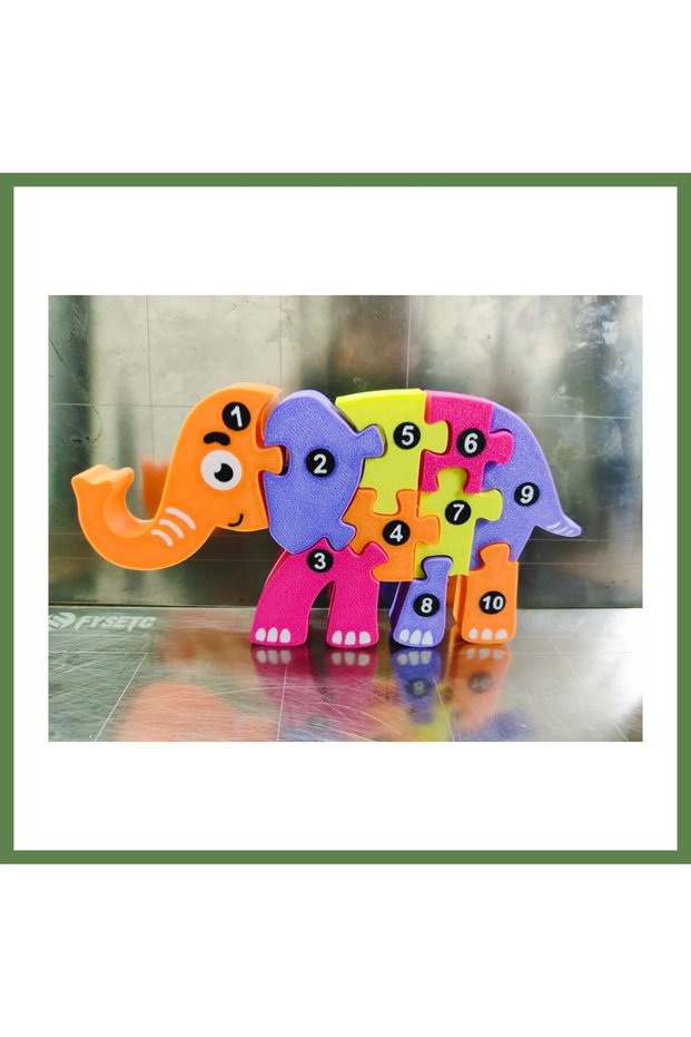 3D Printed Numbered Elephant Puzzle - Number Sequencing and Matching Toy HB006