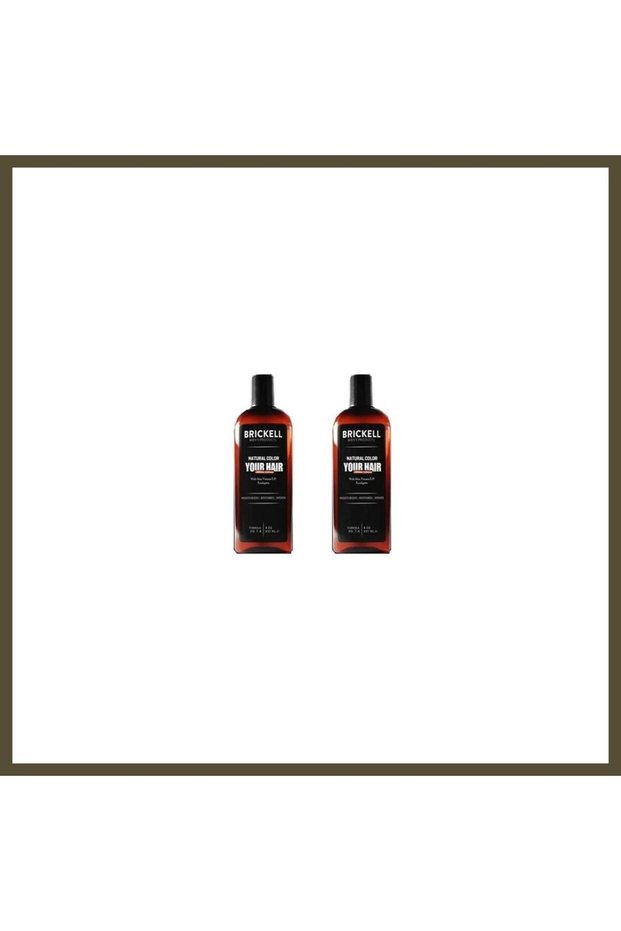 Brickell Men's Hair and Beard Gray-Covering and Coloring Shampoo, 2-Pack BX