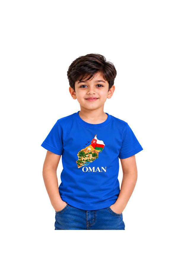 Oman Kids Boys T-Shirt | Round Neck Short Sleeve | Casual Everyday Wear
